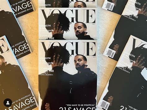 Vogue publisher sues rappers Drake and 21 Savage over fake.